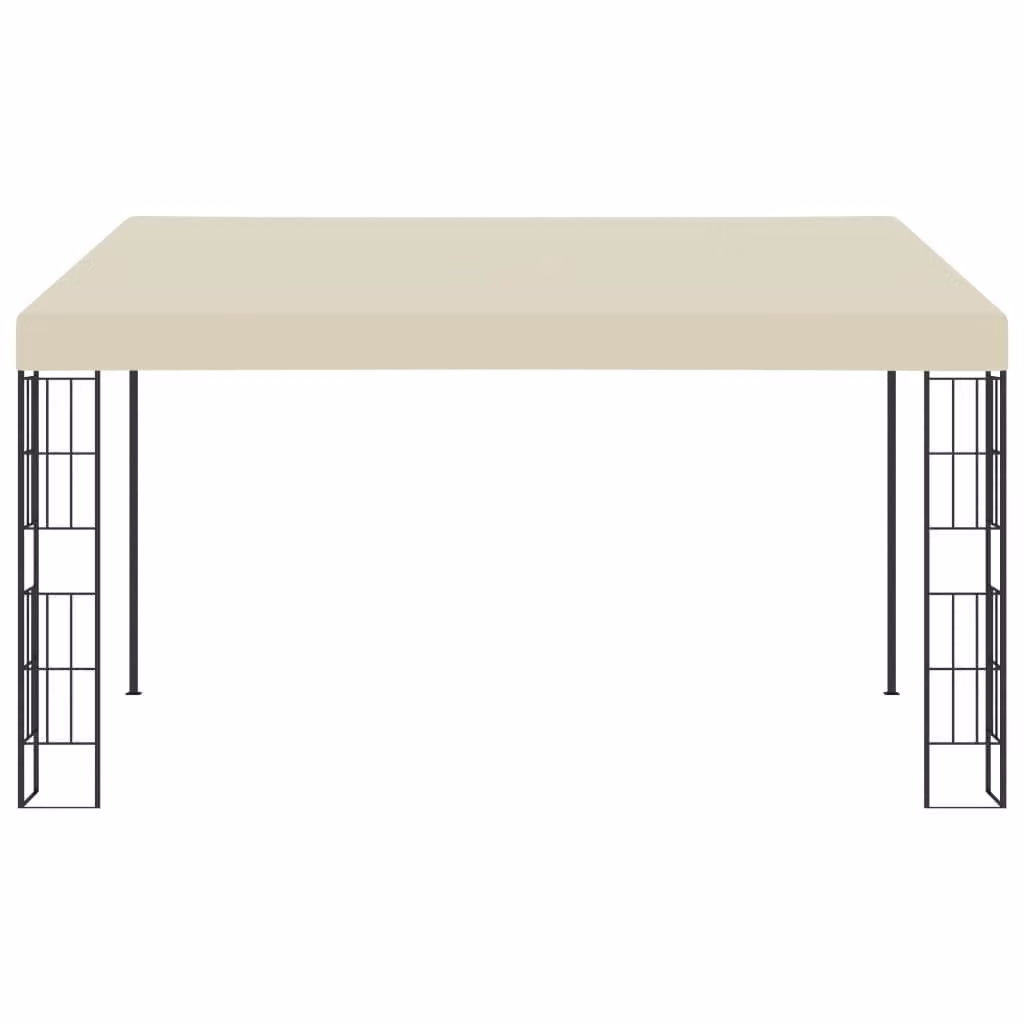 Gazebo a Parete 3x4 m Crema in Tessuto