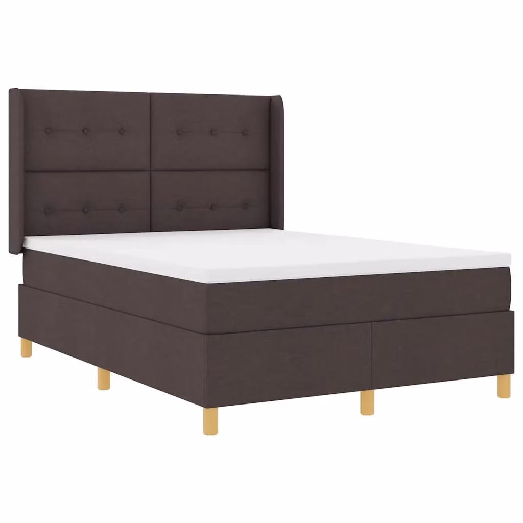 Letto a molle vidaXL con illuminazione LED e porte USB, Marrone, L 140 x P 200 cm – 2