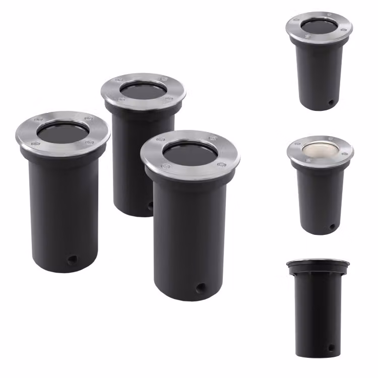 Faretto a terra Lampada da incasso a terra Set di 3 luci rotonde - Illuminazione per esterni