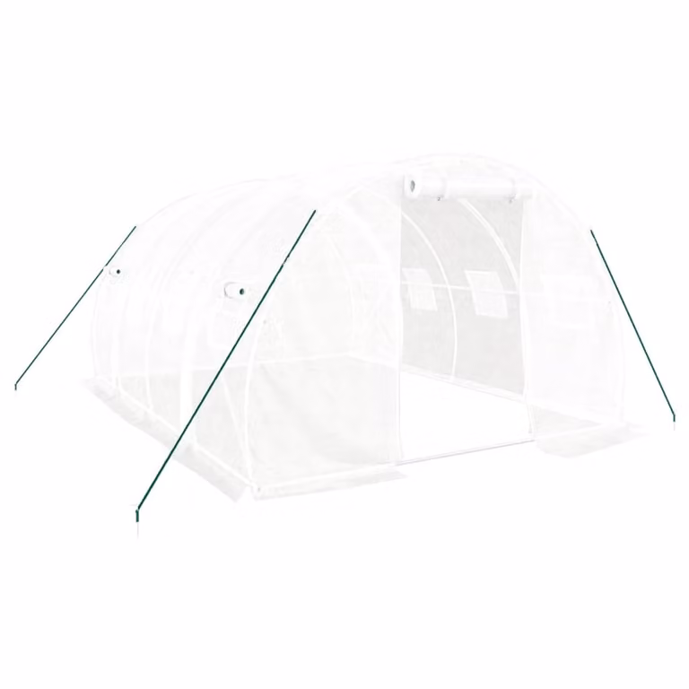 Serra con struttura in acciaio bianca 12 m² 4x3x2 m
