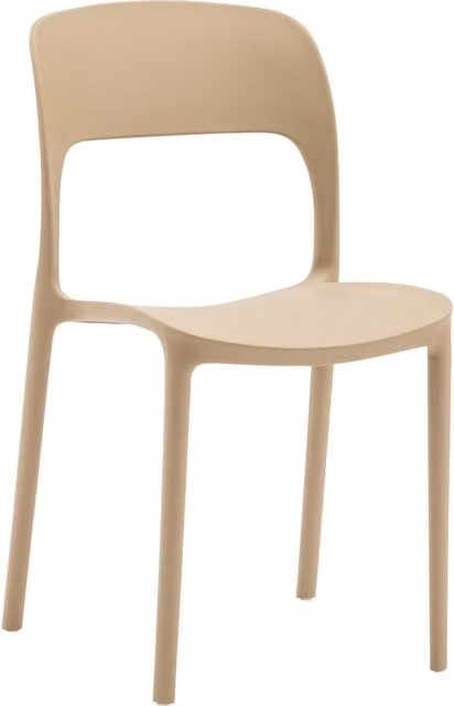 Set di 4 sedie impilabili in polipropilene beige Mobili 2G