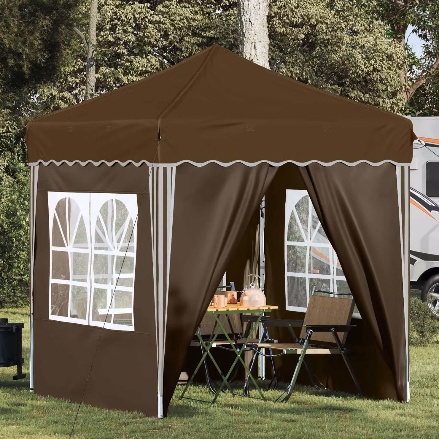 vidaXL Tenda per feste a pop-up L/P/H: 195 x 195 x 245 cm Tortora