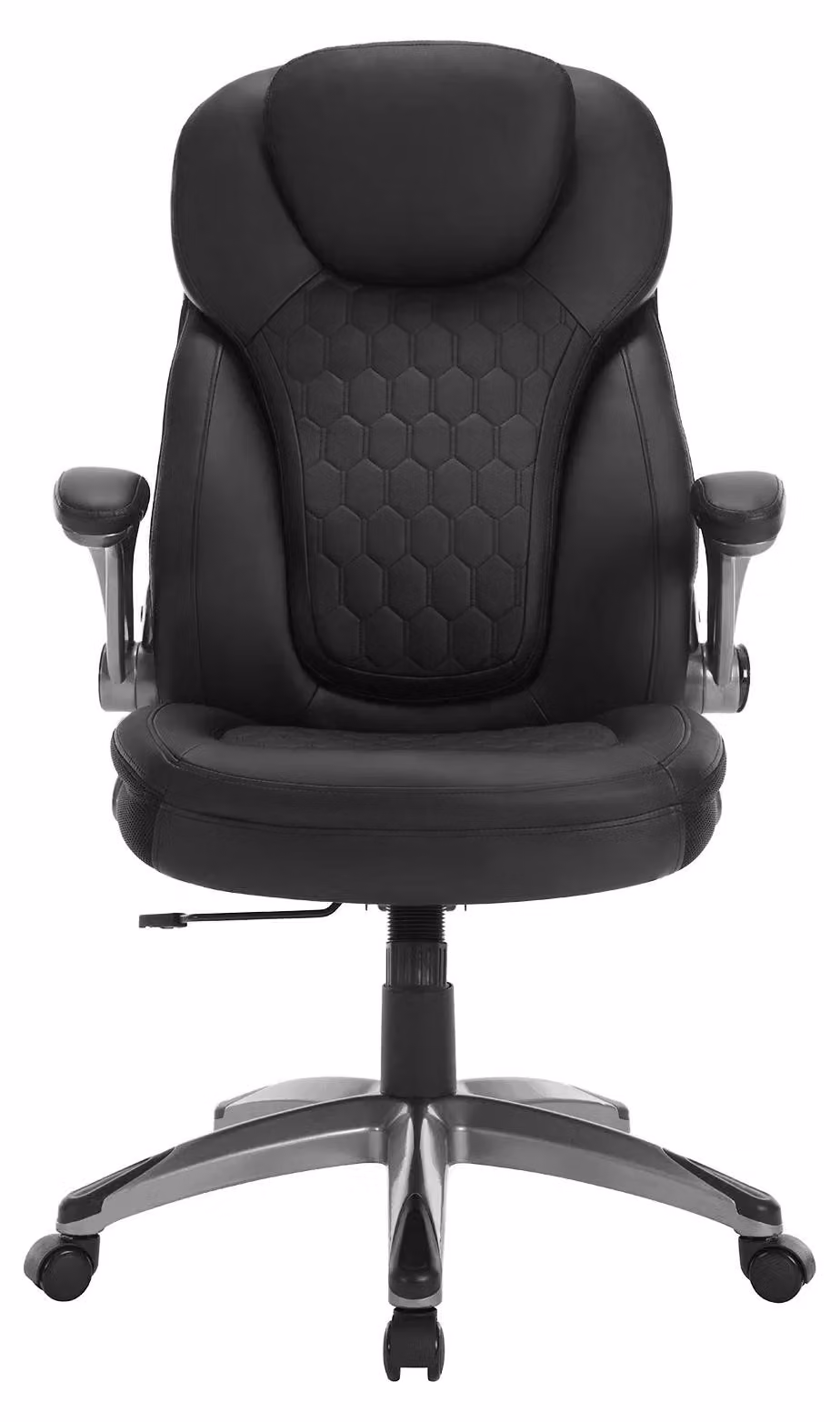Sedia da ufficio ergonomica - Sedia per conferenze - Schienale alto - Regolabile in altezza - Seduta imbottita - Rivestimento in ecopelle nera - Sedia girevole
