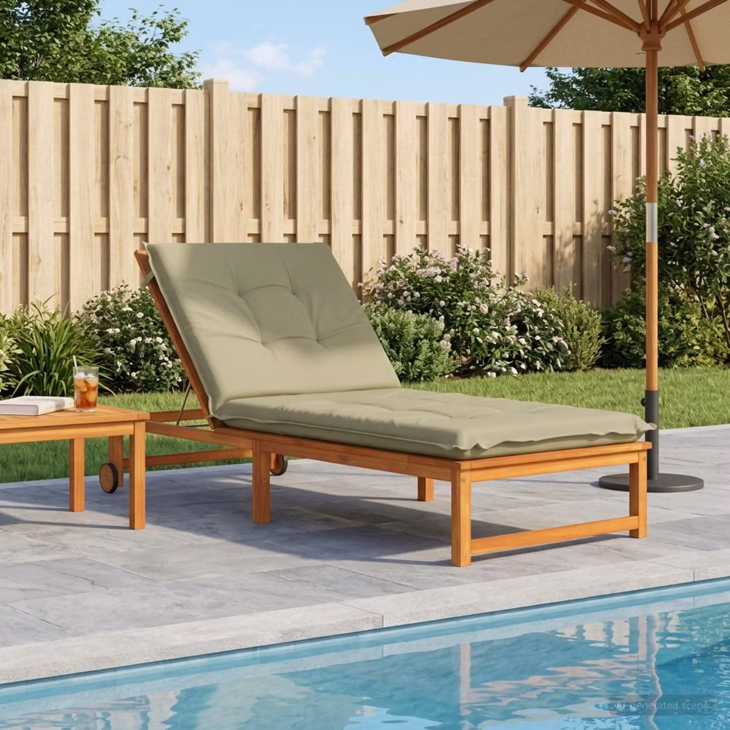 vidaXL Cuscino per Lettino GEMERT Verde chiaro in Poliestere con Rivestimento Rimovibile e Resistente ai Raggi UV