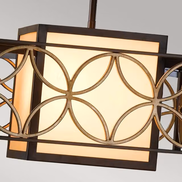 Lampada a sospensione Remy FEISS in metallo color bronzo e oro con 1 luce E27