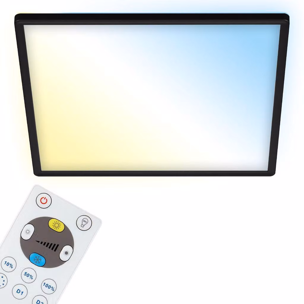 BRILONER - Pannello LED, plafoniera dimmerabile, lampada da soffitto con retroilluminazione, incl. telecomando, 22 watt, 3000 lumen, bianco-nero, 420x420x29mm (LxWxH)