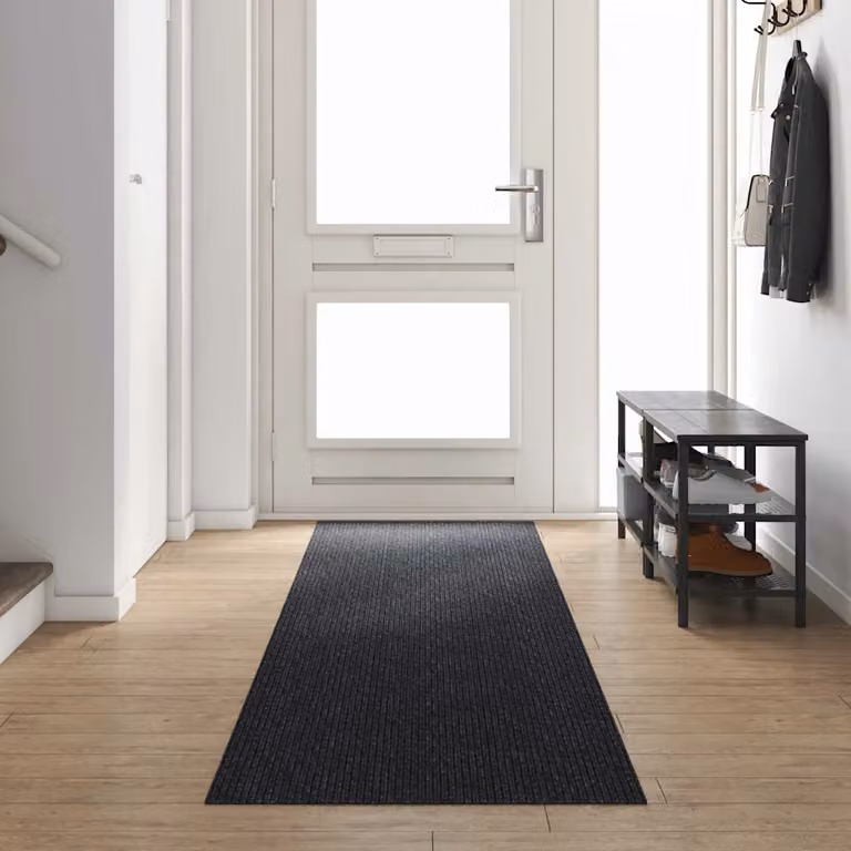 Runner in moquette vidaXL antracite, tessuto needle felt lavabile e antiscivolo, L: 400 cm, P: 80 cm