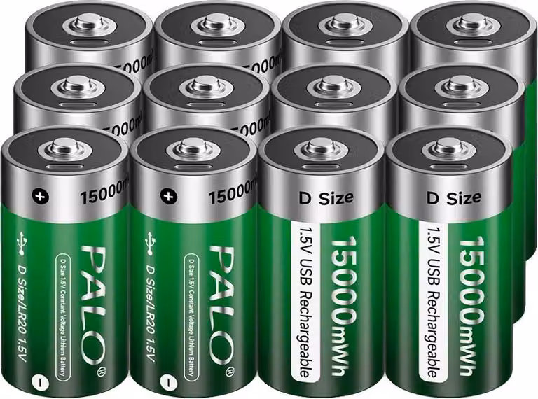 Batteria ricaricabile, capacità 15000 mWh, compatibile con USB tipo C, 12 batterie PCS