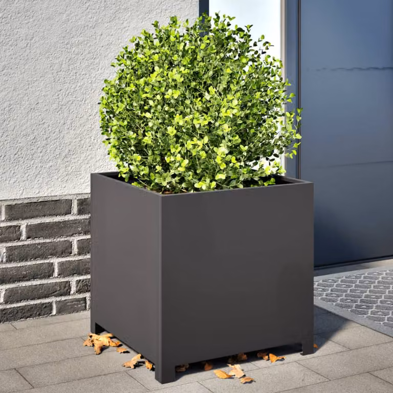 Fioriera da giardino vidaXL in acciaio nero o antracite L/P/H: 50 x 50 x 50 cm