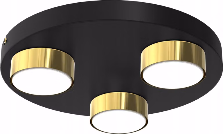 Lampada Da Soffitto A Led In Stile Moderno Polacco, Nera E Oro