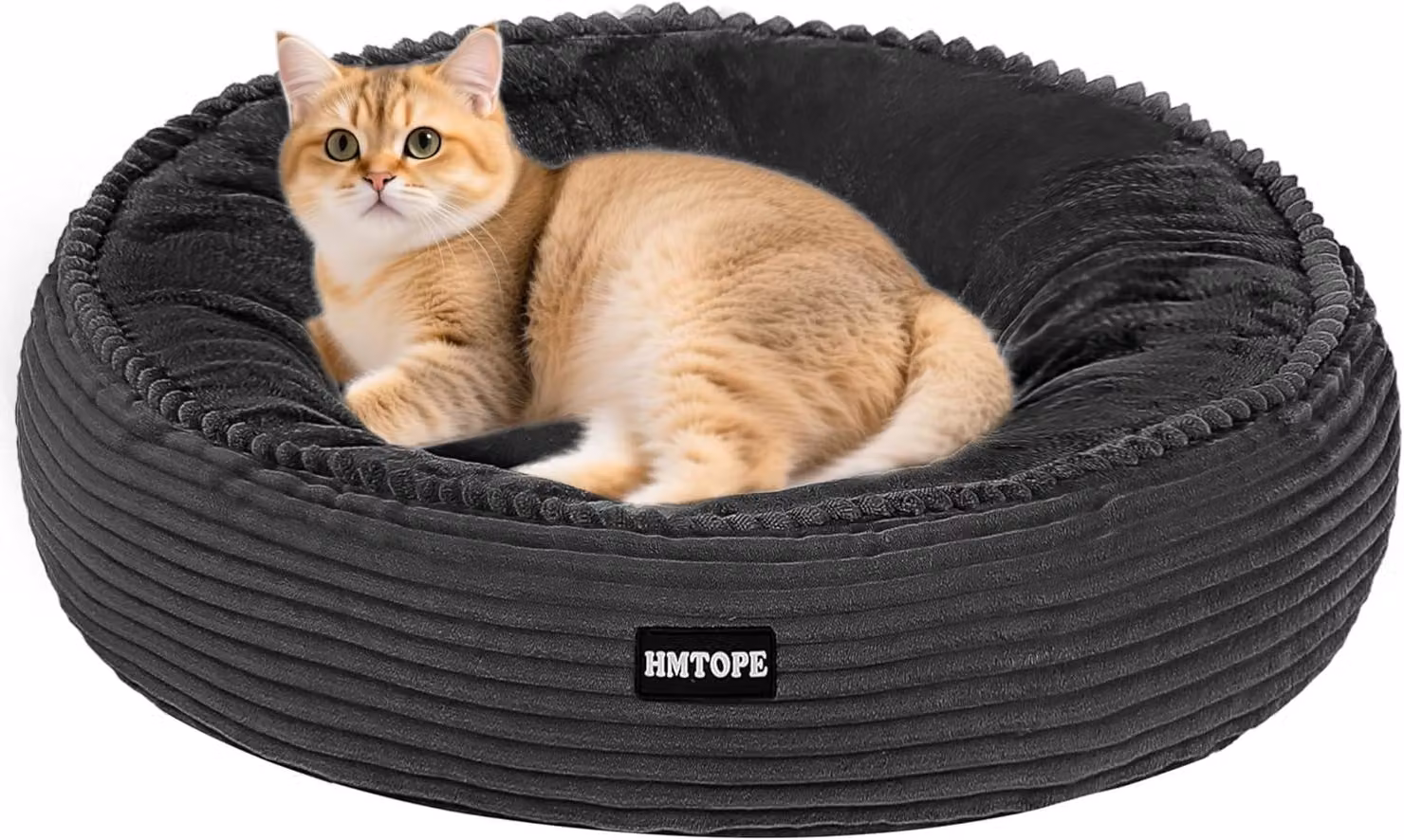 Cuccia per cani a forma di ciambella, rotonda, diametro 50 cm, lavabile, antiscivolo, adatta a cani di piccola taglia e gatti