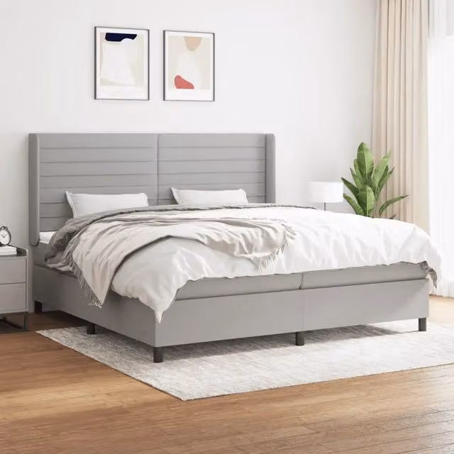 Letto Ibrido vidaXL con Materasso e Struttura in Legno di Larice Grigio e Bianco 200x200 cm