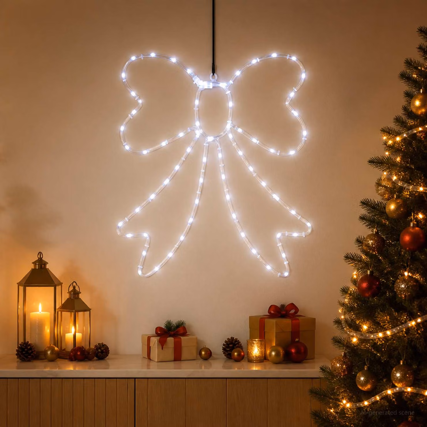 vidaXL Fiocco di Natale luminoso LED LOVIISA 70 LED Bianco freddo