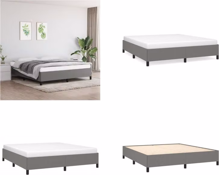 vidaXL Struttura letto grigio scuro 180×200 cm in tessuto - Struttura letto - Cornici letto - Struttura letto - Letto