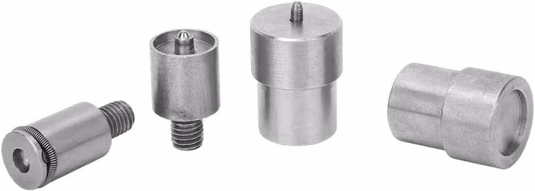 Set di punzoni per bottoni, composto da 4 pezzi, con diametri di 12 mm, 15 mm e 21,5 mm, per l'applicazione precisa dei bottoni