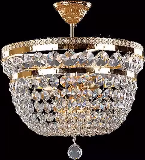 Kronleuchter Luxus Lüster Deckenlampe Deckenleuchter Gold Kristall Art