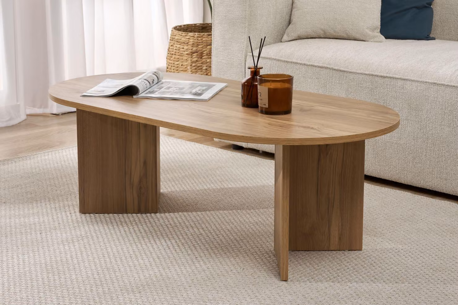 Skye Decor, Sable - VNT Oak, tavolino, rovere, pannello 100% melamina, 119 x 60 x 40 cm