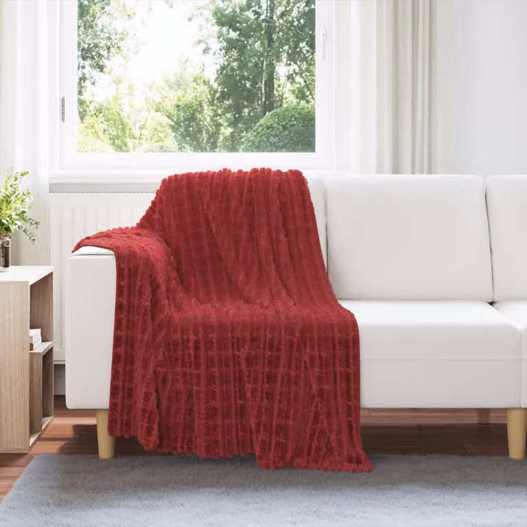 Coperta in pile vidaXL rossa per adulti, L 150 cm x P 130 cm