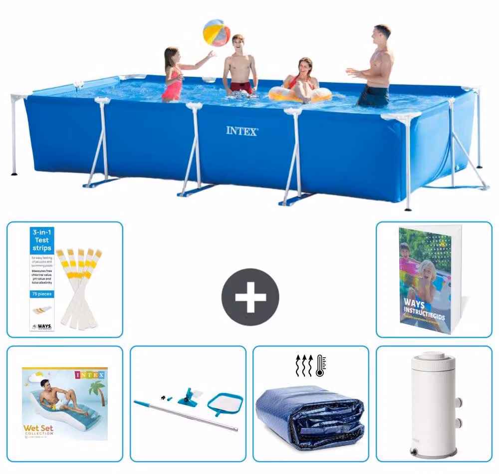 Piscina fuori terra rettangolare - 450x220x84 cm - Struttura in 5 parti, modello S96
