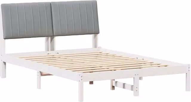 Letto matrimoniale | Letto per adulti | Struttura del letto Bianco 135 x 190 cm Pino massello