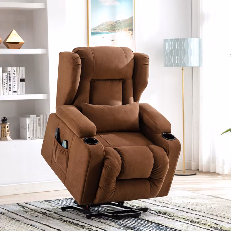 COMHOMA Poltrona rilassante poltrona massaggiante in piedi poltrona reclinabile TV con massaggio poltrona ergonomica connessione USB Superficie tessut