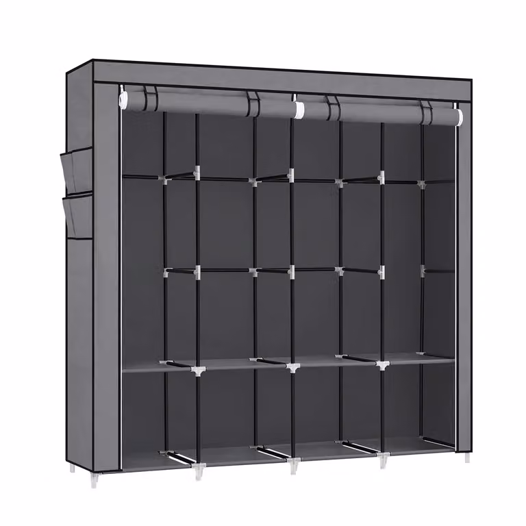 Armadio in Tessuto 45 x 130 x 167 cm Nero | SONGMICS, Grigio / 45 x 170 x 167 cm