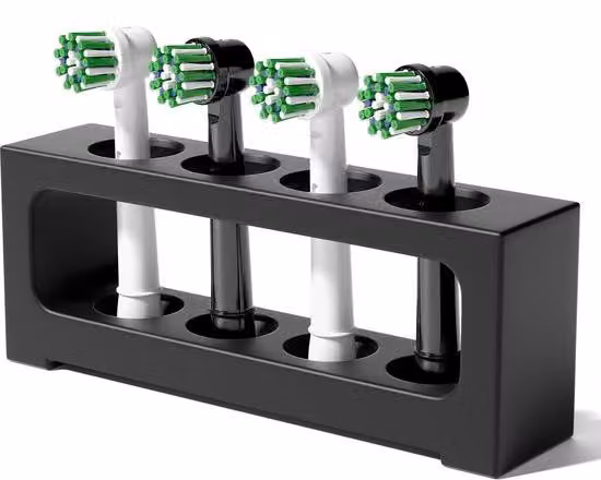 Supporto per spazzolini elettrici in lega di alluminio, supporto a 4 teste per il bagno, supporto per spazzolini elettrici (nero)