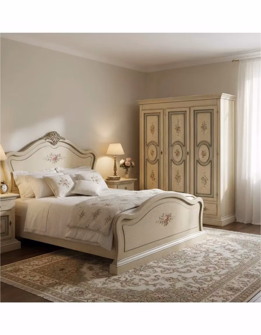 Armadio 3 porte in legno stile shabby chic avorio Mobili 2G L/P/H: 184 x 60 x 217 cm – 1