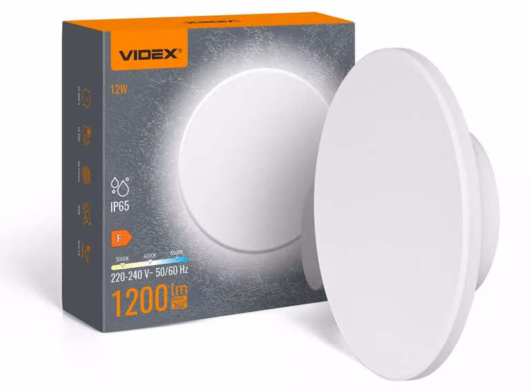 Applique da esterno a LED bianca da 12 W con luce regolabile (calda / fredda / neutra), 1200 lm, in plastica, dimensioni: 18x18x5 cm, IP65, Videx