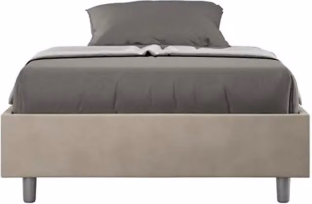 Letto singolo contenitore imbottito Azelia Ityhome in microfibra colore sabbia L/P/H: 100 x 200 cm – 1