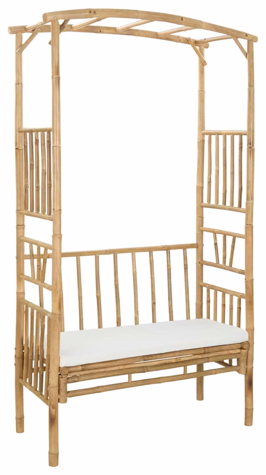 Arco da Giardino con Panchina Bianco Crema 115 x 50 x 205 cm