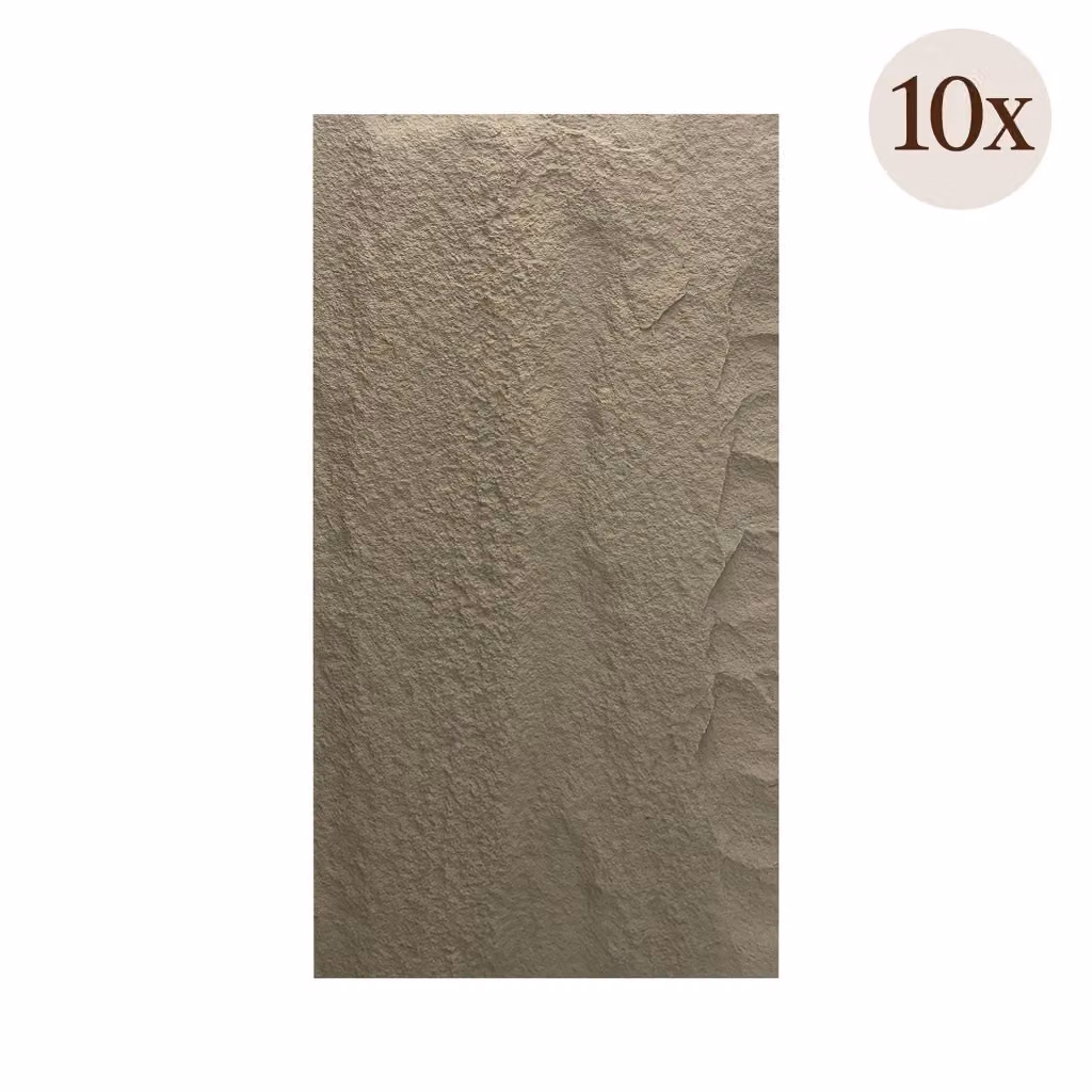 Set da 10 Pannelli Decorativi DMORA Effetto Pietra Grigio, L: 60 cm, P: 3 cm – 2