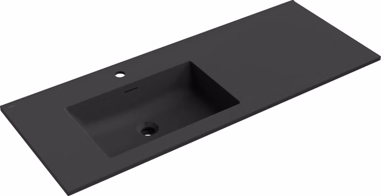 Mexen Otis lavabo incassato nel piano a sinistra 121 x 46,5 cm, nero opaco - 25181271L