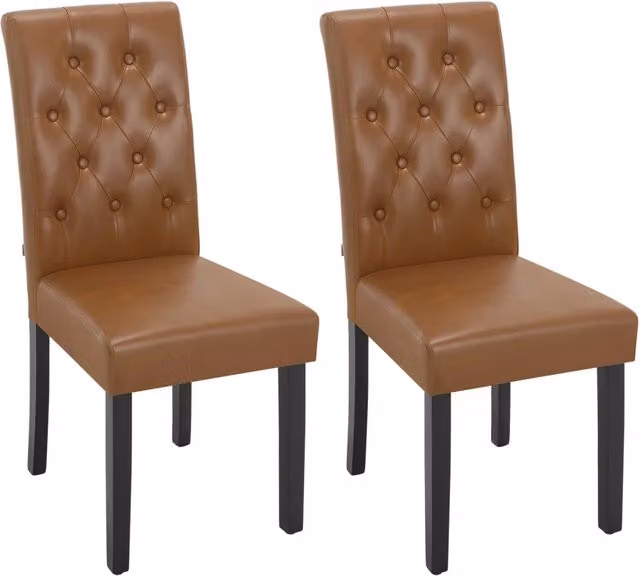 Sedia da pranzo 49 x 99 x 42 cm in similpelle marrone, set da 2