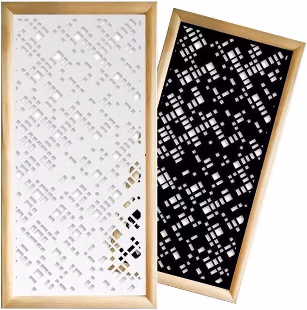 Moduli Decorativi PIXEL Signorbit in Legno e PVC, Colore Nero, L 73 cm x H 148 cm x P 64 cm