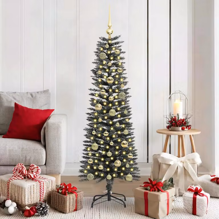 Albero di Natale artificiale vidaXL verde con 150 LED luce bianca calda, Altezza: 150 cm