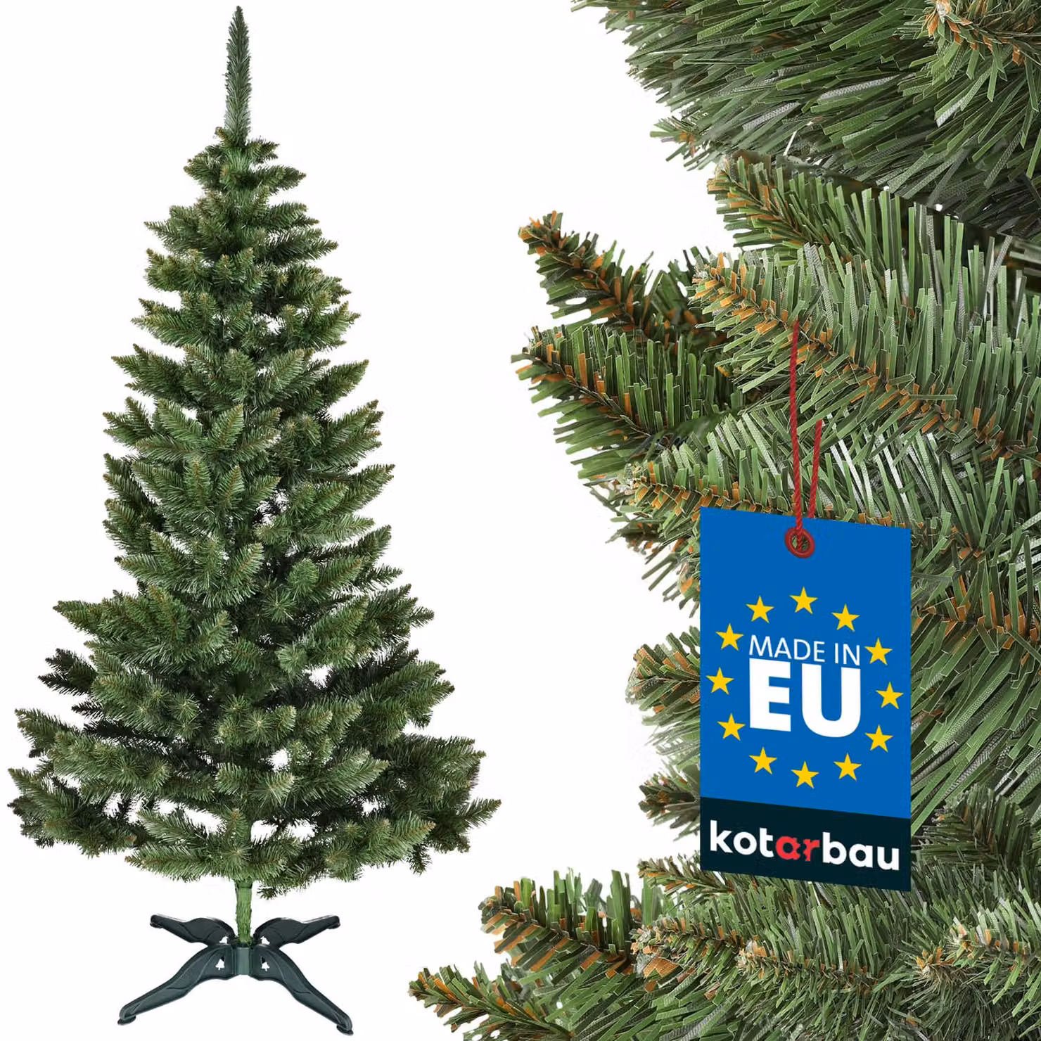 KOTARBAU® Albero di Natale artificiale 220 cm Albero di Natale artificiale con supporto in plastica Albero di Natale Albero di Natale