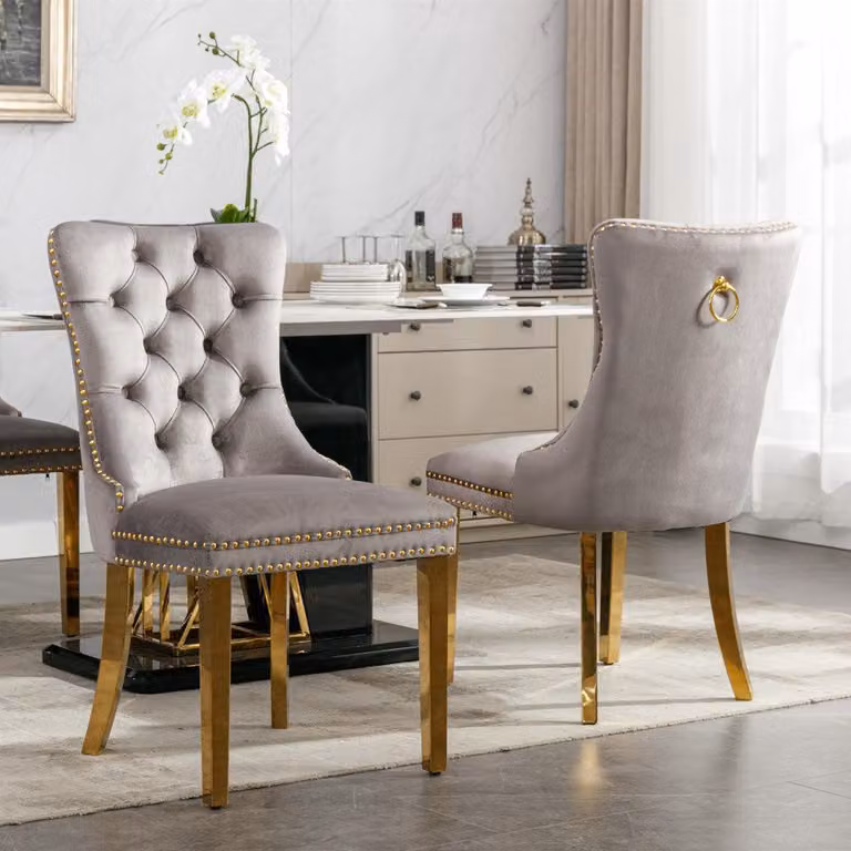Sedia da pranzo - Sedia - Sedia a conchiglia - Sedia imbottita - Set da 2 - Design moderno - Struttura in legno massello