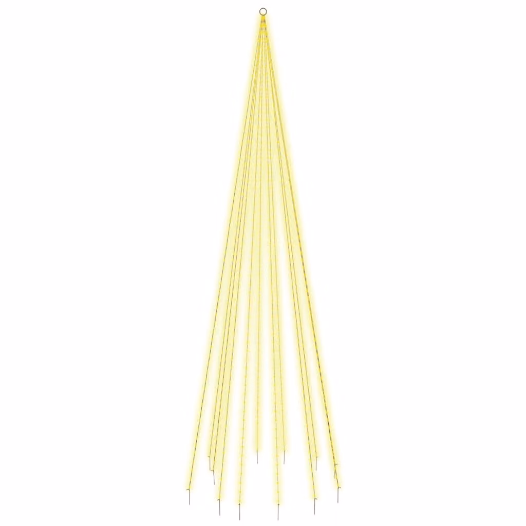 Albero di Natale Pennone Bianco Caldo 732 LED 500 cm