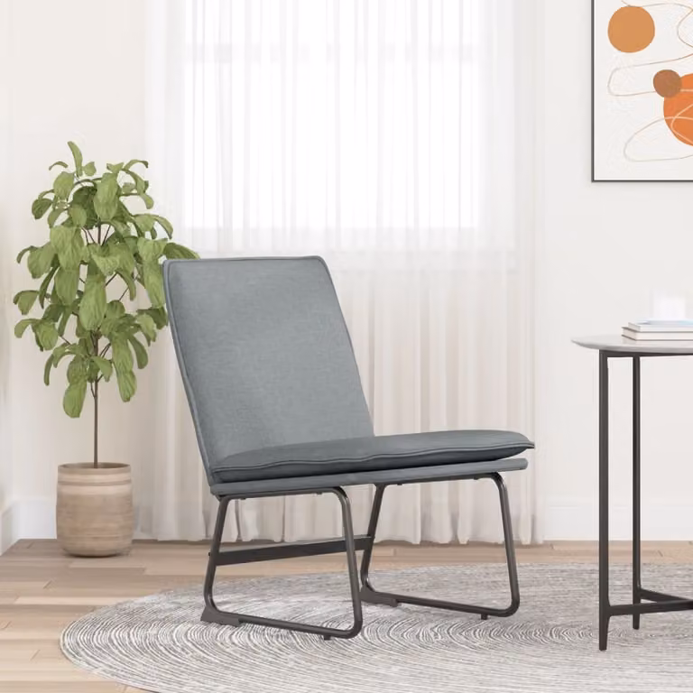 The Living Store Sedia lounge grigio chiaro 52x75x76 cm tessuto