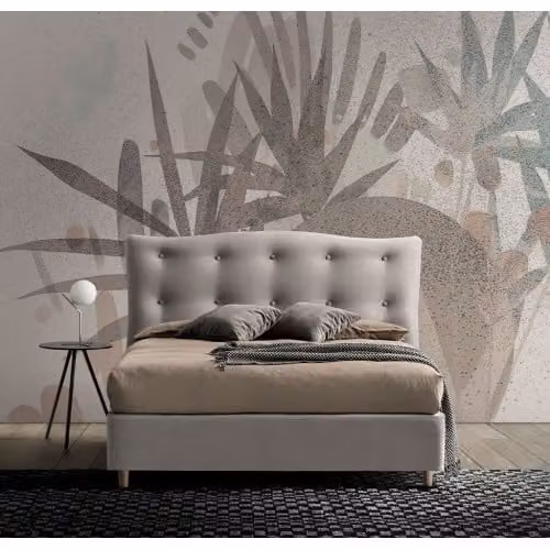 Letto matrimoniale imbottito fisso o con contenitore Casablanca - Nefi Italia