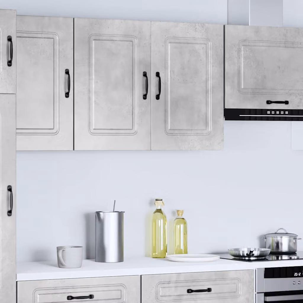 Pensile da cucina moderno vidaXL Kalmar in legno e MDF, Grigio, L: 80 cm, H: 60 cm, P: 31 cm