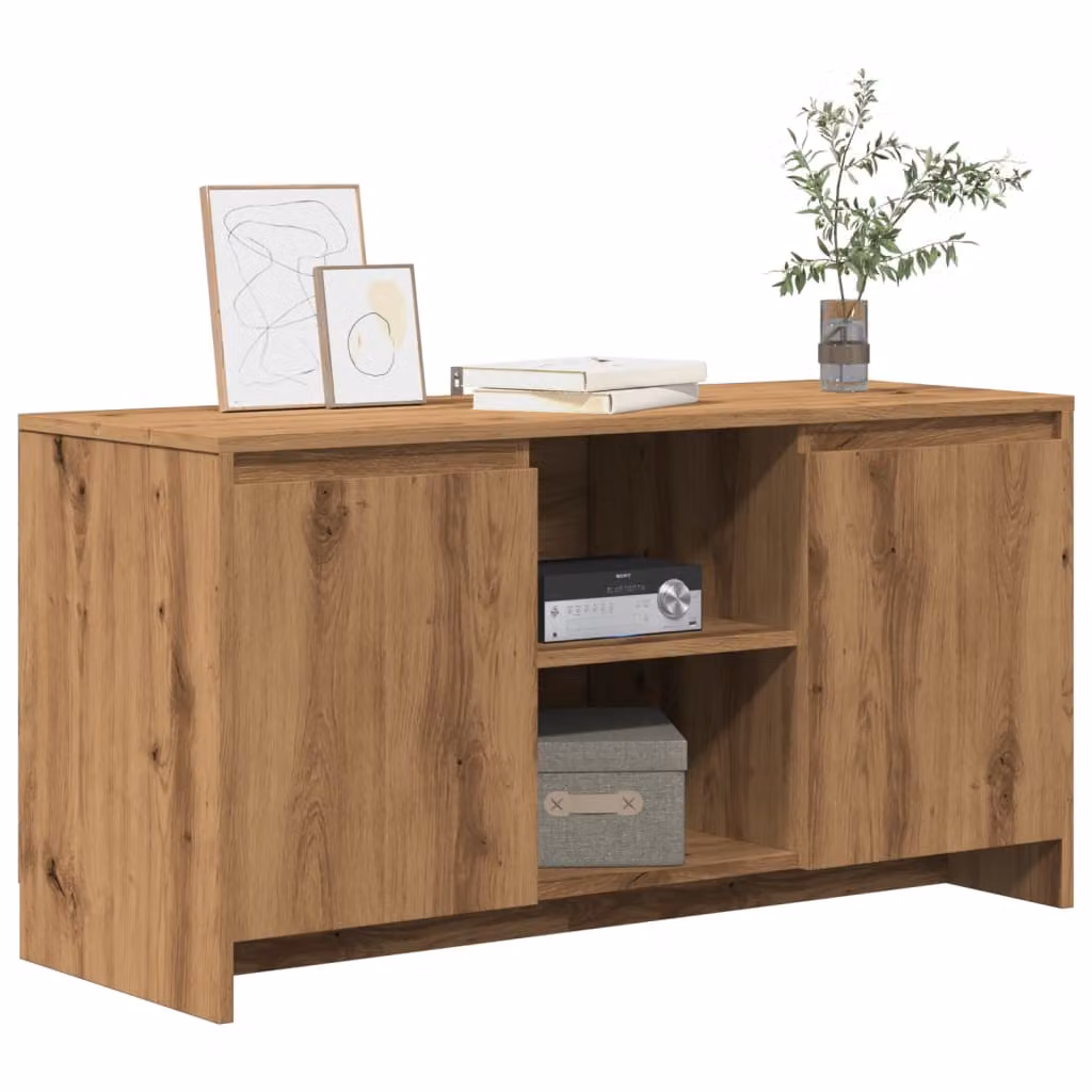 Mobile TV vidaXL in legno rovere artigianale marrone, L 102 cm x P 37,5 cm x H 52,5 cm