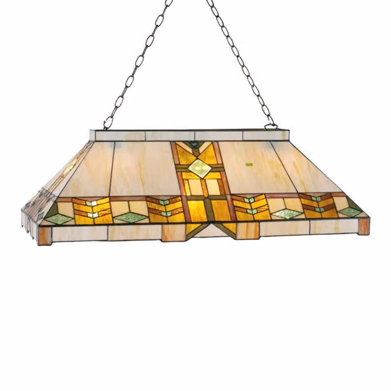 Clayre&Eef Lampada a sospensione Tiffany EDDART, dimmerabile, Multicolore, Soggiorno / Sala da pranzo, Vetro, Tiffany, Lampada a sospensione