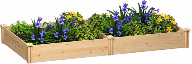 Letto da giardino elevato in legno Minimal colore marrone L: 235 cm, P: 121 cm, H: 26 cm – 1
