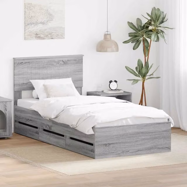 Struttura del letto con cassetto Grigio Sonoma 90 x 200 cm 3410747