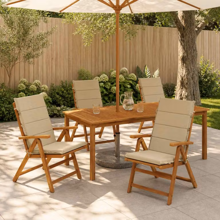 vidaXL Cuscini Bhair Alto Schienale in 4 Pezzi GEMERT 100% Poliestere