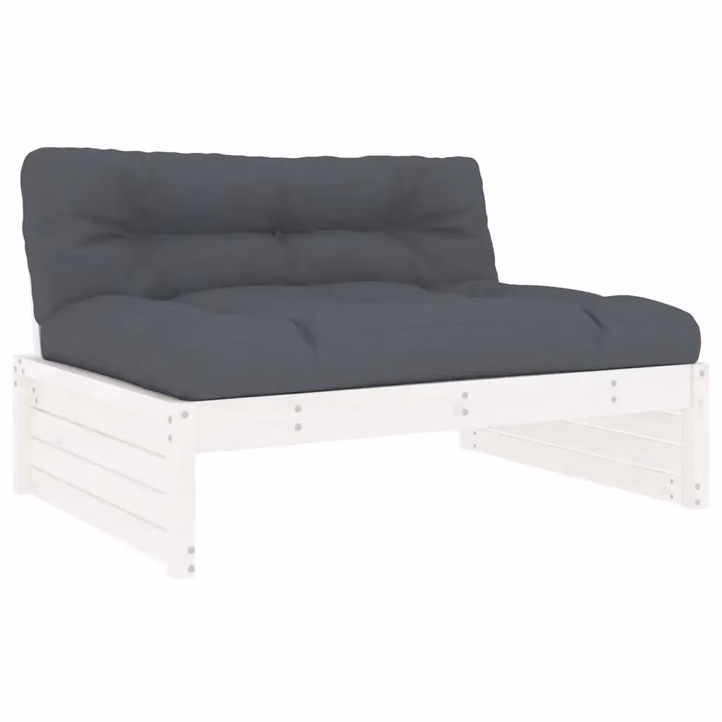 Divano da giardino vidaXL in legno massello di pino con cuscini inclusi, L: 120 cm, P: 80 cm, H: 69 cm – 2