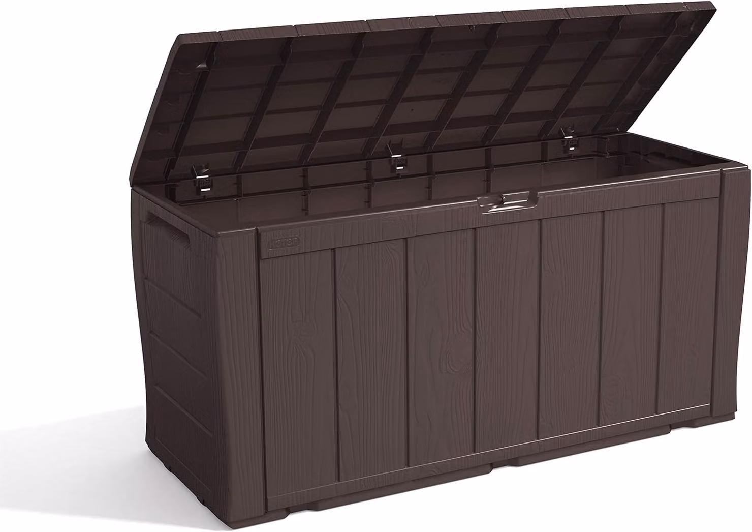 Baule da giardino Keter Sherwood effetto legno marrone L: 117 cm, P: 45 cm, H: 58 cm – 3