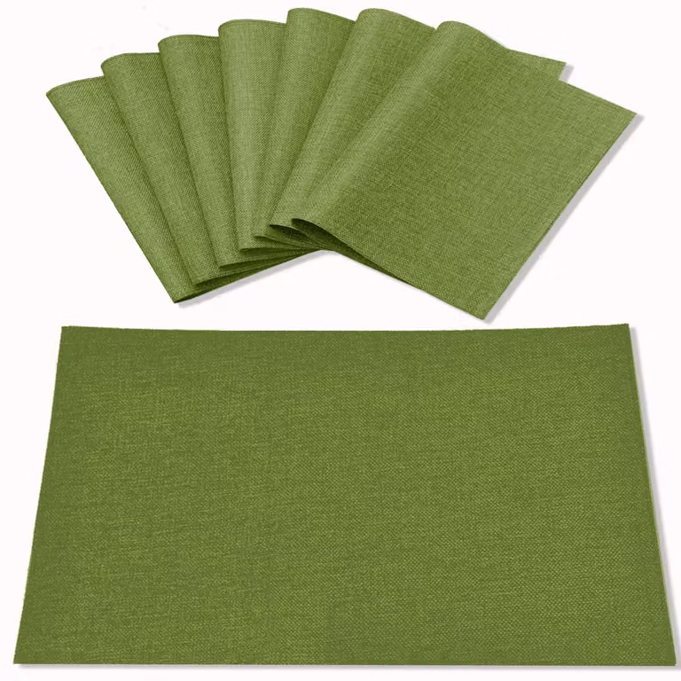 Sottopiatti resistenti al calore, confezione da 8 pezzi, colore verde, antiscivolo, ideali per la cucina e il giardino